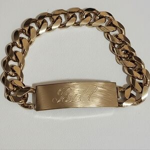 Speidel USA Gold Tone Curb Link ID Bracelet Vintage